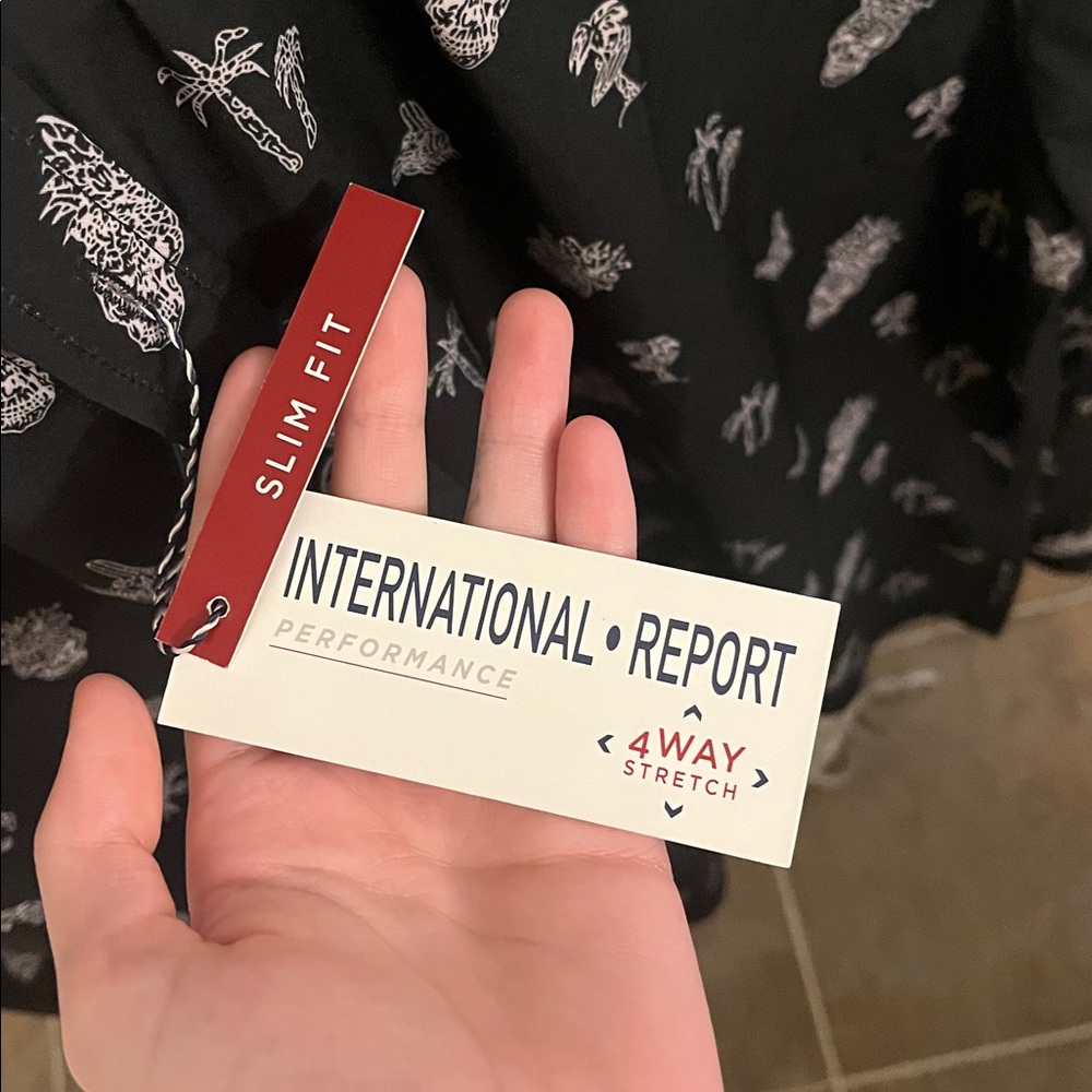 International Report Shirt with White Tropical Design - Picture 4 of 5
